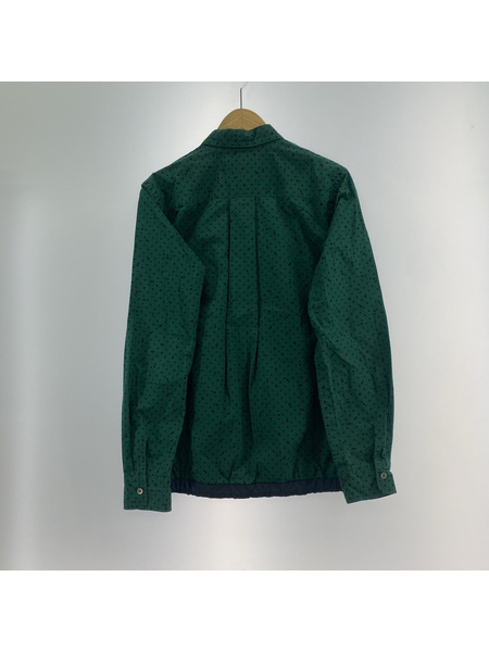 Sacai 長袖シャツ DRAWSTRING DOT SHIRTS -D 19-01952M 緑 (3)