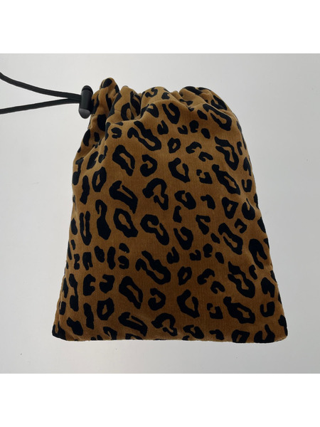 WACKO MARIA ソノ他バッグ LEOPARD VELOUR DRAWSTRING BAG