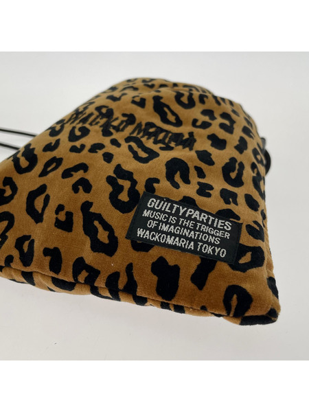 WACKO MARIA ソノ他バッグ LEOPARD VELOUR DRAWSTRING BAG