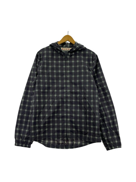 MARNI チェック ナイロンフーデットジャケット