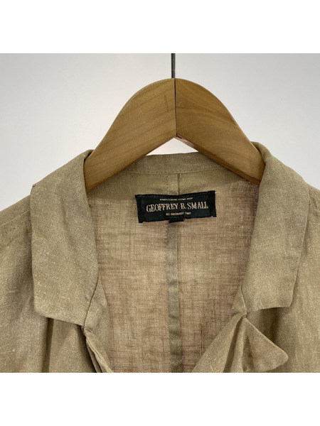 GEOFFREY B SMALL リネン 4B テーラードジャケット S ベージュ