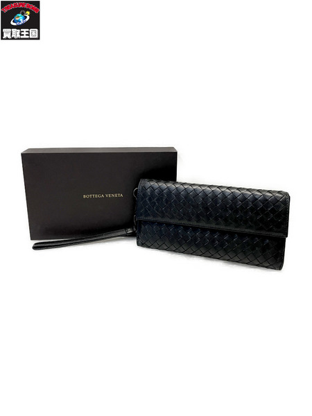 Bottega Veneta イントレチャート ロングウォレット 黒[値下]