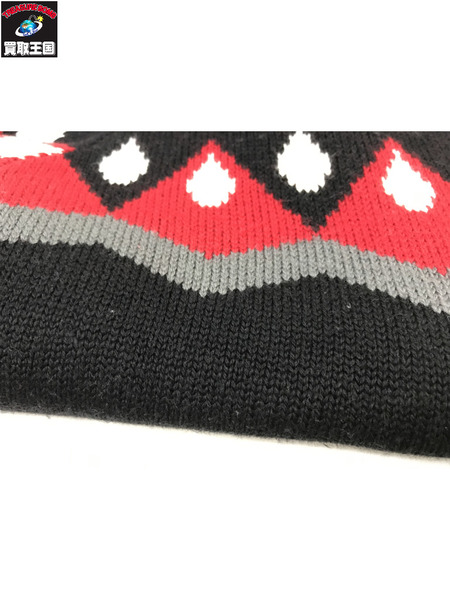 PRADA  20AW ジャガードニットセーター 黒赤 (52)20AW