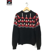 PRADA  20AW ジャガードニットセーター 黒赤 (52)20AW