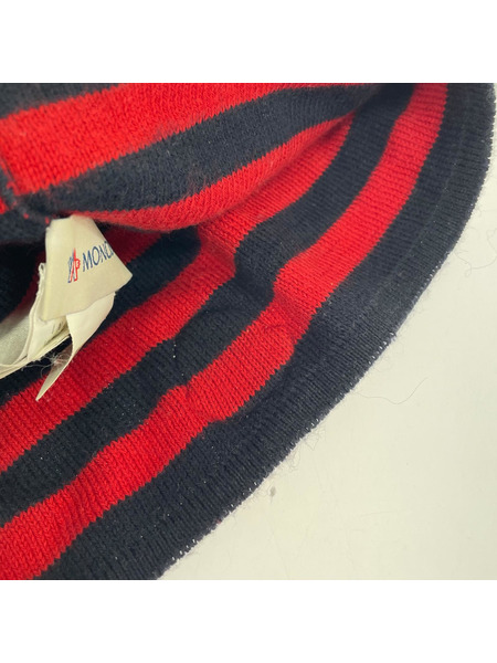 MONCLER ビーニー ボーダー 赤[値下]
