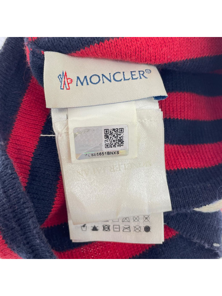 MONCLER ビーニー ボーダー 赤[値下]