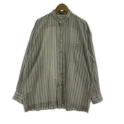 ISSEY MIYAKE MEN 98AW バンドカラーストライプシャツ L ベージュ