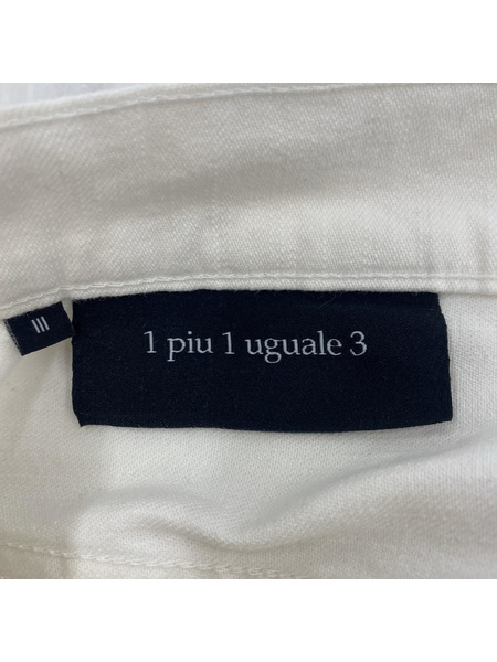 1 piu 1 uguale 3 パンツ レインボー ダメージホワイトデニムパンツ (3)