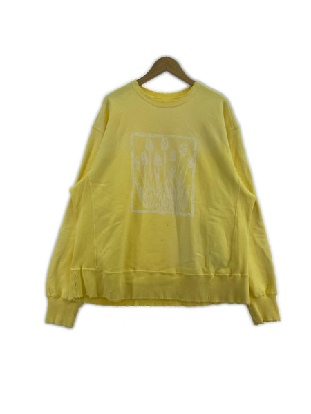 ANCELLM スウェット・トレーナー DYED DAMEGE FLOWER PT SWEAT SHIRT[値下]