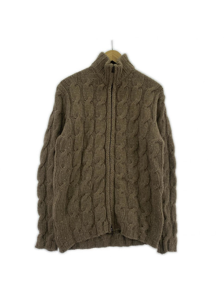 DUNHILL ジャケット メリノウール カシミヤ 茶 ジップ