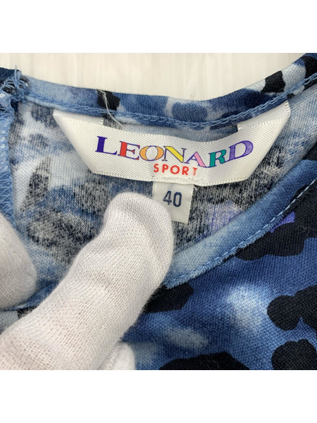 LEONARD 長袖Tシャツ・カットソー SPORT レオパード 青 (40)