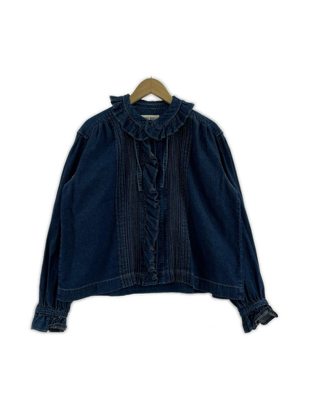 PINK HOUSE 長袖Tシャツ・カットソー フリルデニムブラウス