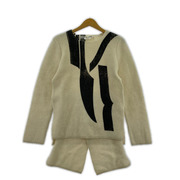 COMME des GARCONS 22AW プリント加工ニット S ホワイト