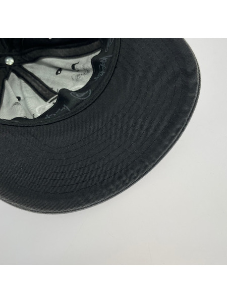 STUSSY キャップ 90s頃 USA製 SSリンク スナップバック キャップ ブラック