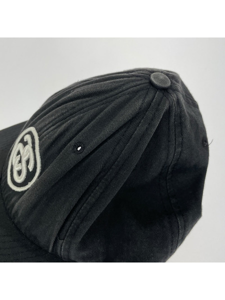 STUSSY キャップ 90s頃 USA製 SSリンク スナップバック キャップ ブラック