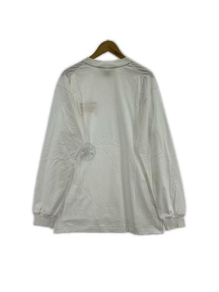 SUNSEA SUNSEA CHIN ONE SIDE SLASH LONG-T L/SプリントTee 2 ホワイト