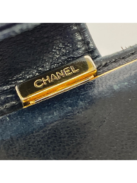 長財布 キャビアスキン 黒 ガマ口 長財布