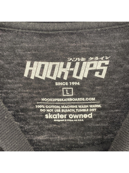 HOOK-UPS ジェルミクライン S/Sカットソー L ブラック[値下]