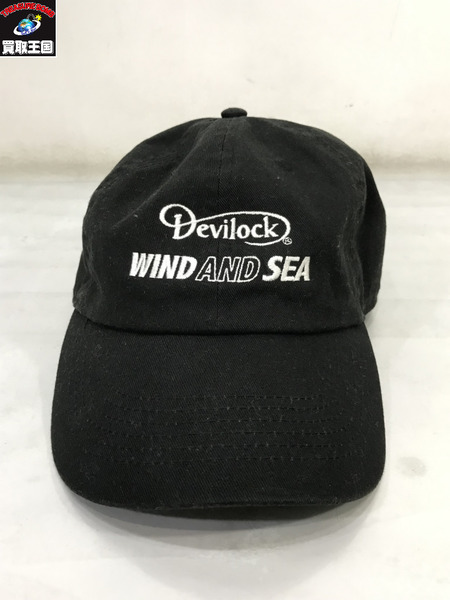 WIND AND SEA×DEVILOCK　ロゴキャップ/ウィンダンシー×デビロック/黒/ブラック/帽子[値下]