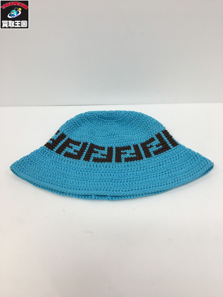 FENDI ロゴデザインニットバケットハット