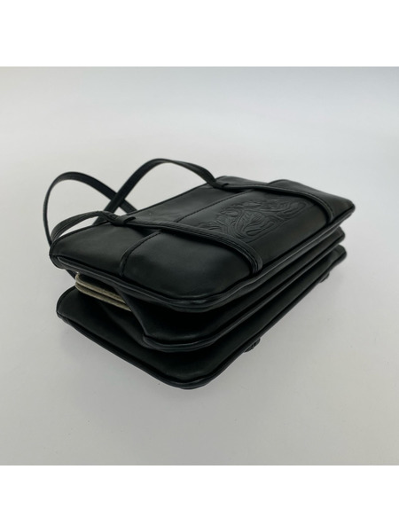 DRIES VAN NOTEN ハンドバッグ ガマ口レザーハンドバッグ ブラック