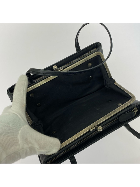 DRIES VAN NOTEN ハンドバッグ ガマ口レザーハンドバッグ ブラック