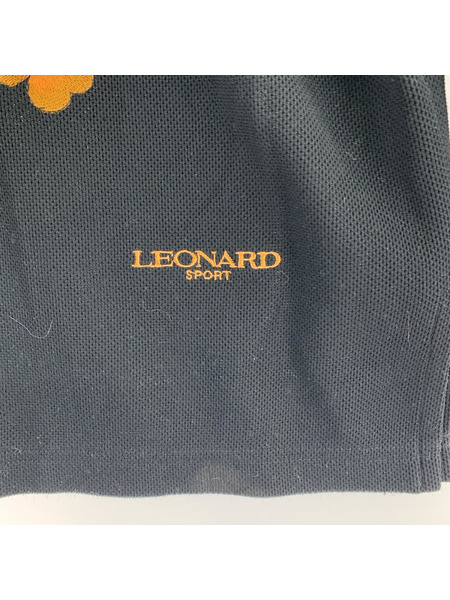 LEONARD ポロシャツ SPORT 花柄 黒 (M)