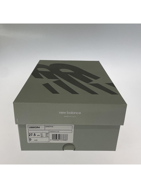 NEW BALANCE スニーカー U990GR4 グレー 27.5cm