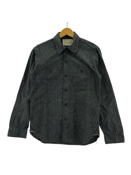 FREEWHEELERS 長袖シャツ ブラックシャンブレーシャツ 14[値下]