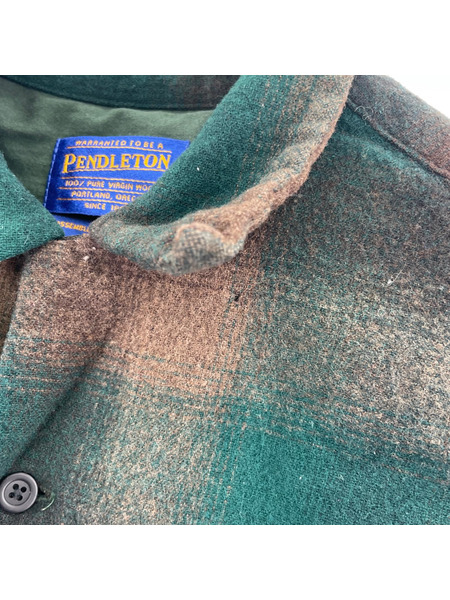 00s PENDLETON オープンカラーオンブレチェックシャツ M