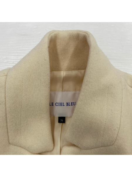 LE CIEL BLEU ソノ他 チェスターコート アイボリー