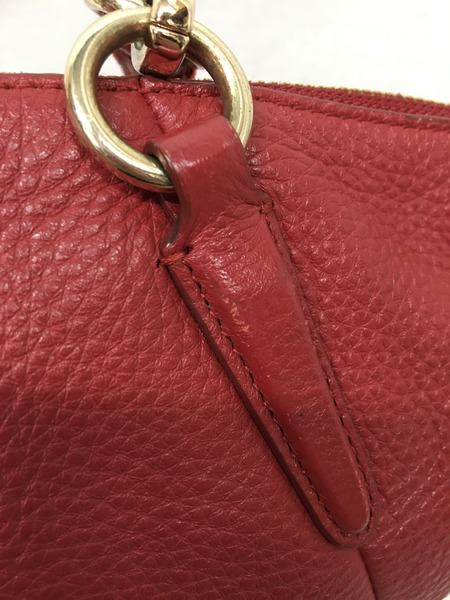 COACH ケルシー レザートートバッグ 赤 F365