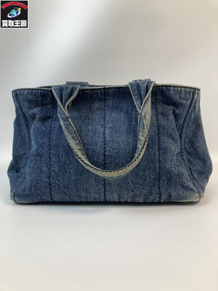 PRADA プラダ デニム カナパ ハンドバック インディゴブルー 青系