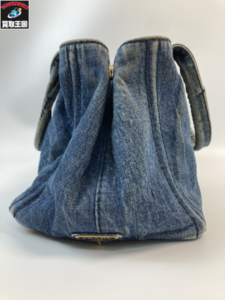 PRADA プラダ デニム カナパ ハンドバック インディゴブルー 青系