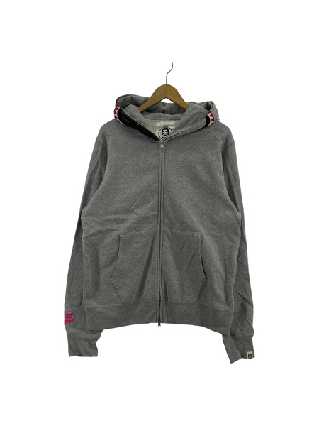 A BATHING APE ×STUSSY シャークパーカー L グレー 001ZP0731927[値下]
