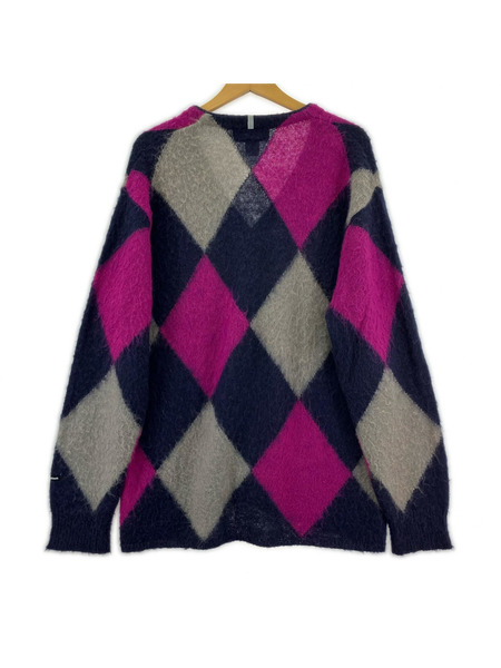 MANASTASH カーディガン アバディーン カーディガン アーガイル 紫(L)
