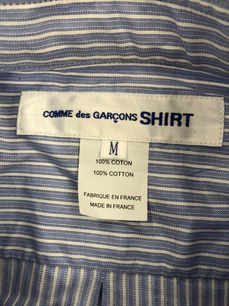 COMME des GARCONS 22SS ストライプシャツ M サックス[値下]