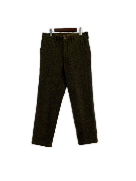 FREEWHEELERS パンツ Faulkner ウールミックス ツイードパンツ 緑 (32)