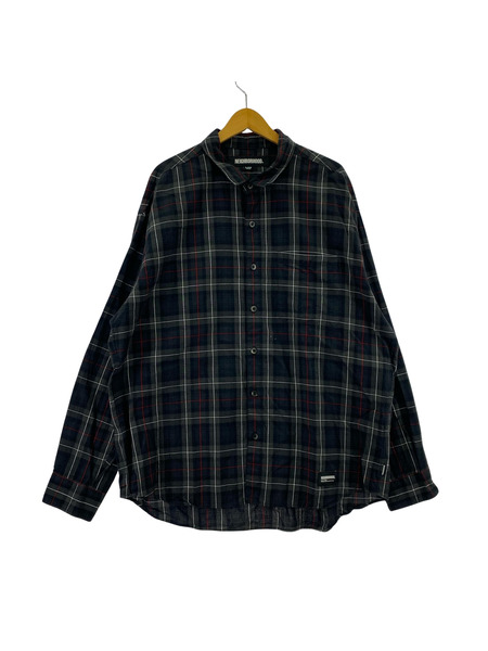 NEIGHBORHOOD 長袖シャツ タータンチェックシャツ ブラック(XL)[値下]
