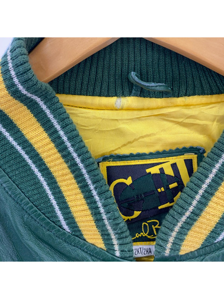 レザージャケット G-III CARL BANKS レザースタジャン (2XL) グリーン