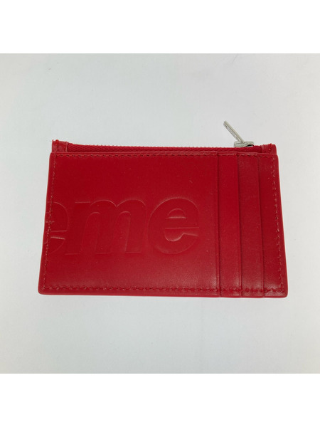 Supreme 小銭入レ・コインケース 25ss/Leather Zip Card Holder/赤