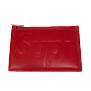 Supreme 小銭入レ・コインケース 25ss/Leather Zip Card Holder/赤