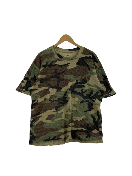 STUSSY 25SS Pigment Dyed SS Thermal Camo カモ柄サーマルカットソー M[値下]