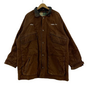 OLD・VINTAGE ジャケット 00s 襟レザー ダック地 カバーオール XL BRN