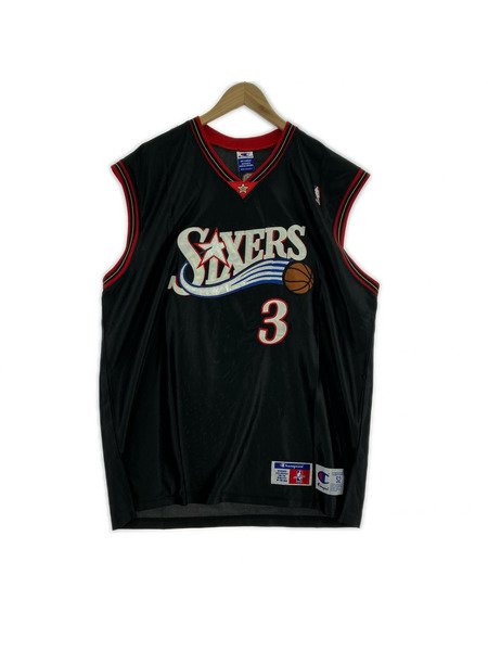 Champion 半袖Tシャツ・カットソー SIXERS IVERSON XXL ブラック