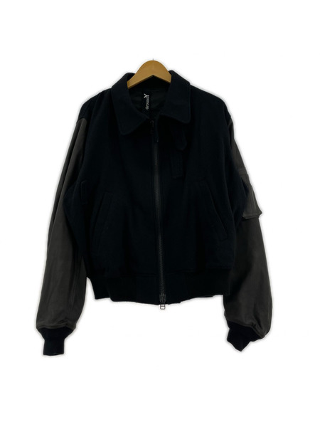 Ground Y ジャケット 袖レザーフライトジャケット