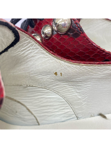 シューズ HIROMUTAKAHARA SNAKE スネーク スタッズ シューズ 41 赤