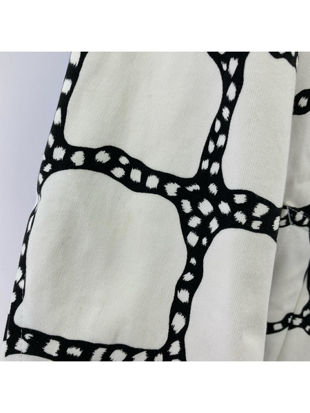 COMME des GARCONS ジャケット 10年 総柄 裁断 カットオフ 白黒 (XS)