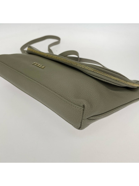 FURLA ショルダーバッグ レザー グレー