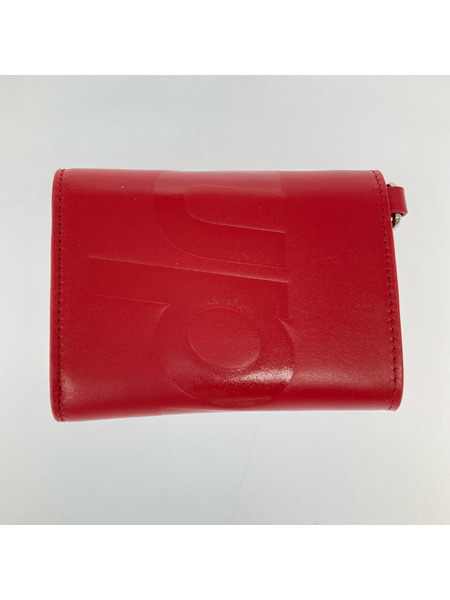 Supreme コンパクトウォレット 25ss/chain wallet/チェーン付/赤
